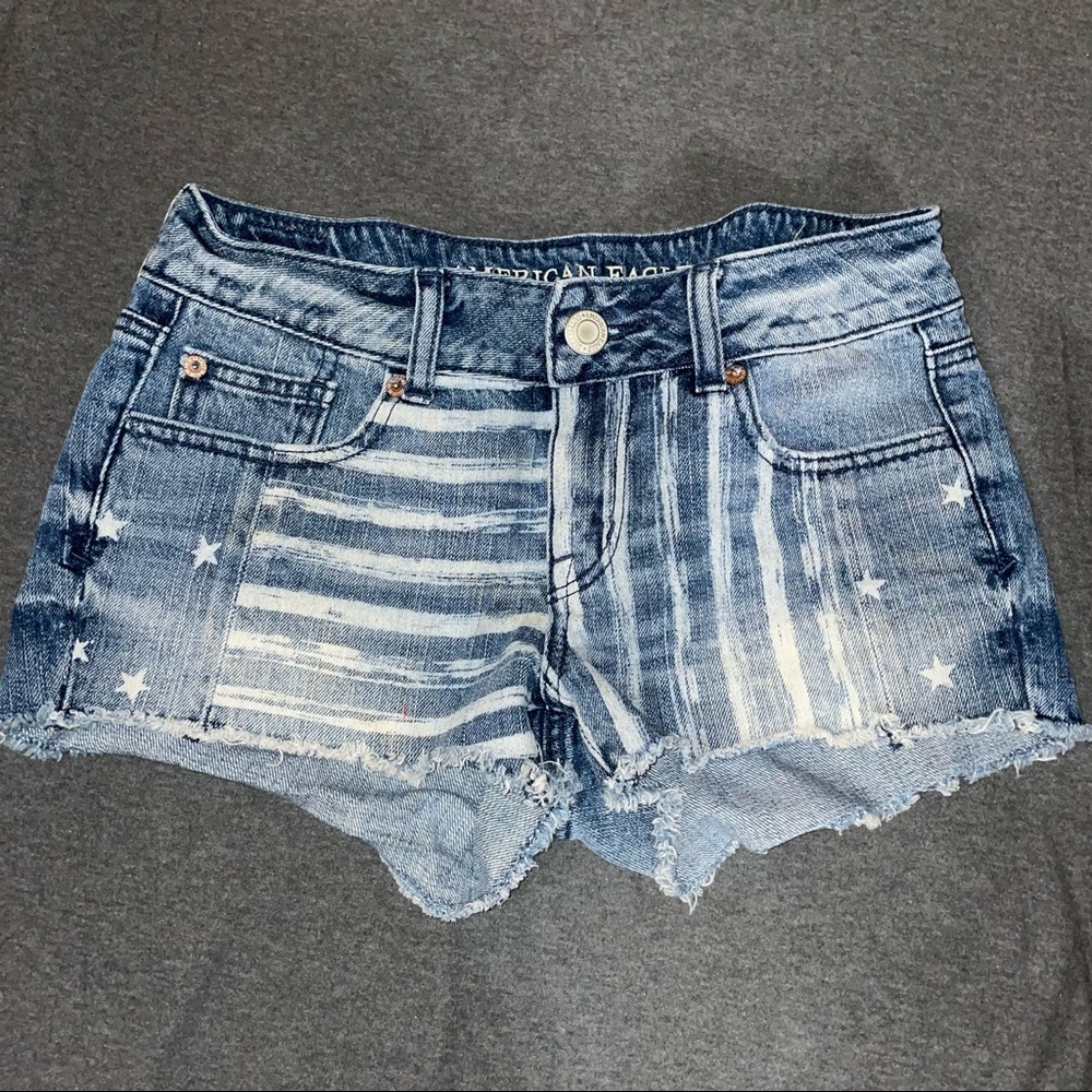 American Eagle Outfitters Jean shorts with white strips and stars